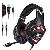 HOMVILLA Gaming Headset, Computer PC Auriculares con micrófono Sonido estéreo pa