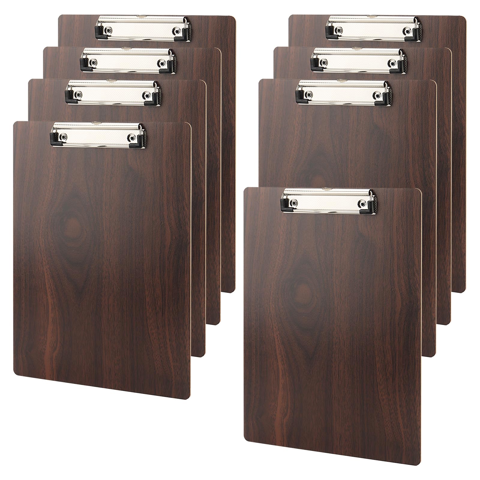 KEILEOHO 8 Pack A4 Wood Clipboard, Hardboard Clipboard with Hanging Hole, Wooden Writing Board for Paper, Memo, Document