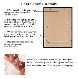JCJMY 15x22 Picture Frame Set of 6 Black for Wall