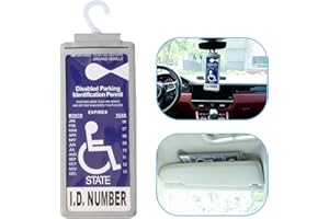 Yuoyar Ultra Transparent Handicap Placard Holder for Auto - Durable Placard Holder for Disability Parking with Large Hanger (1Pcs Grey)