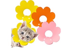 Nivofu 3pcs Cat Recovery Collars, Soft Pet After Surgery Protective Collar with Buckles, Adjustable Cone Collar for Prevent L