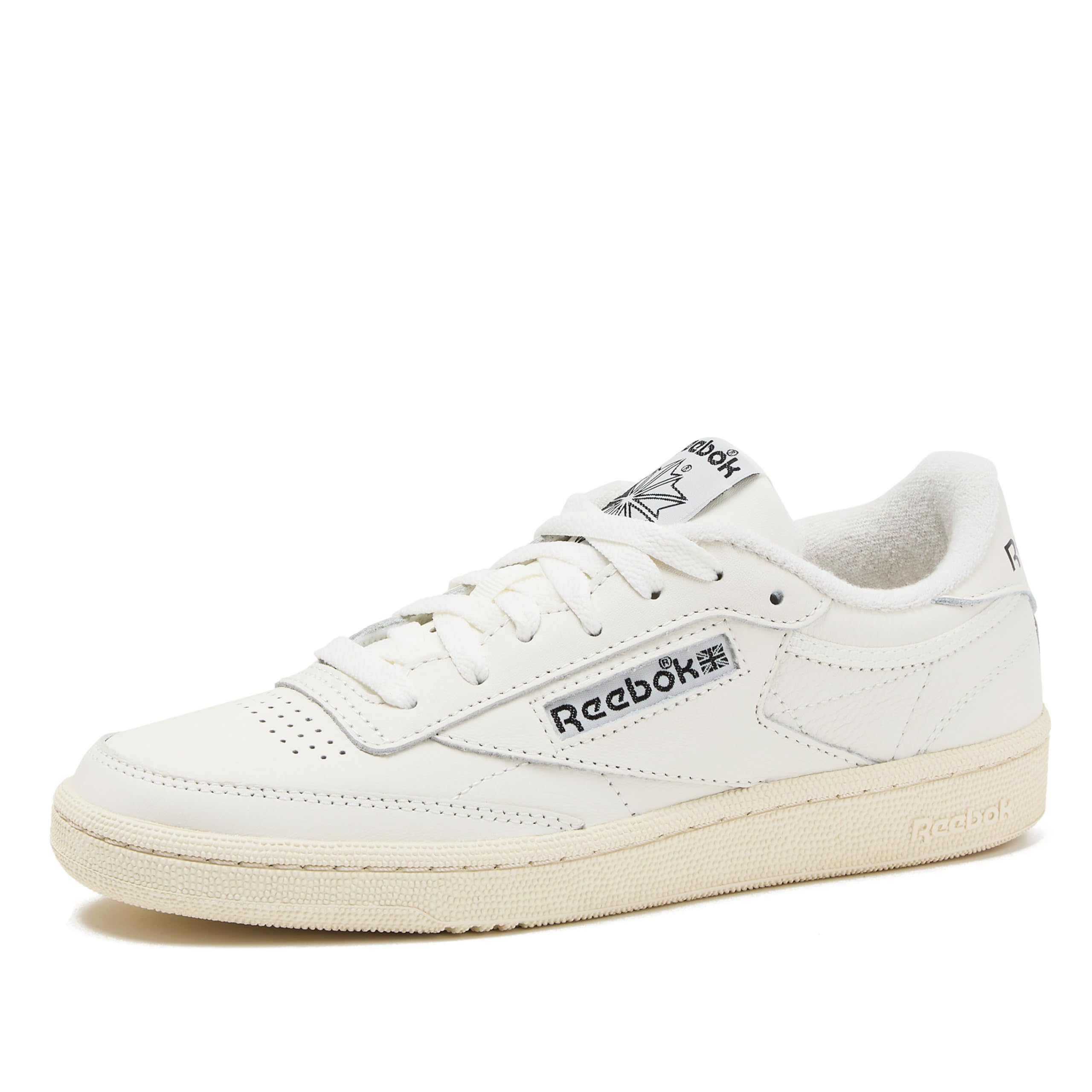 Reebok Club C 85 Vintage Tennis Sneakers for Women, Casual White Womens Shoes, Size 5 to 11 – Chalk/Vintage Chalk/Black, 7.5