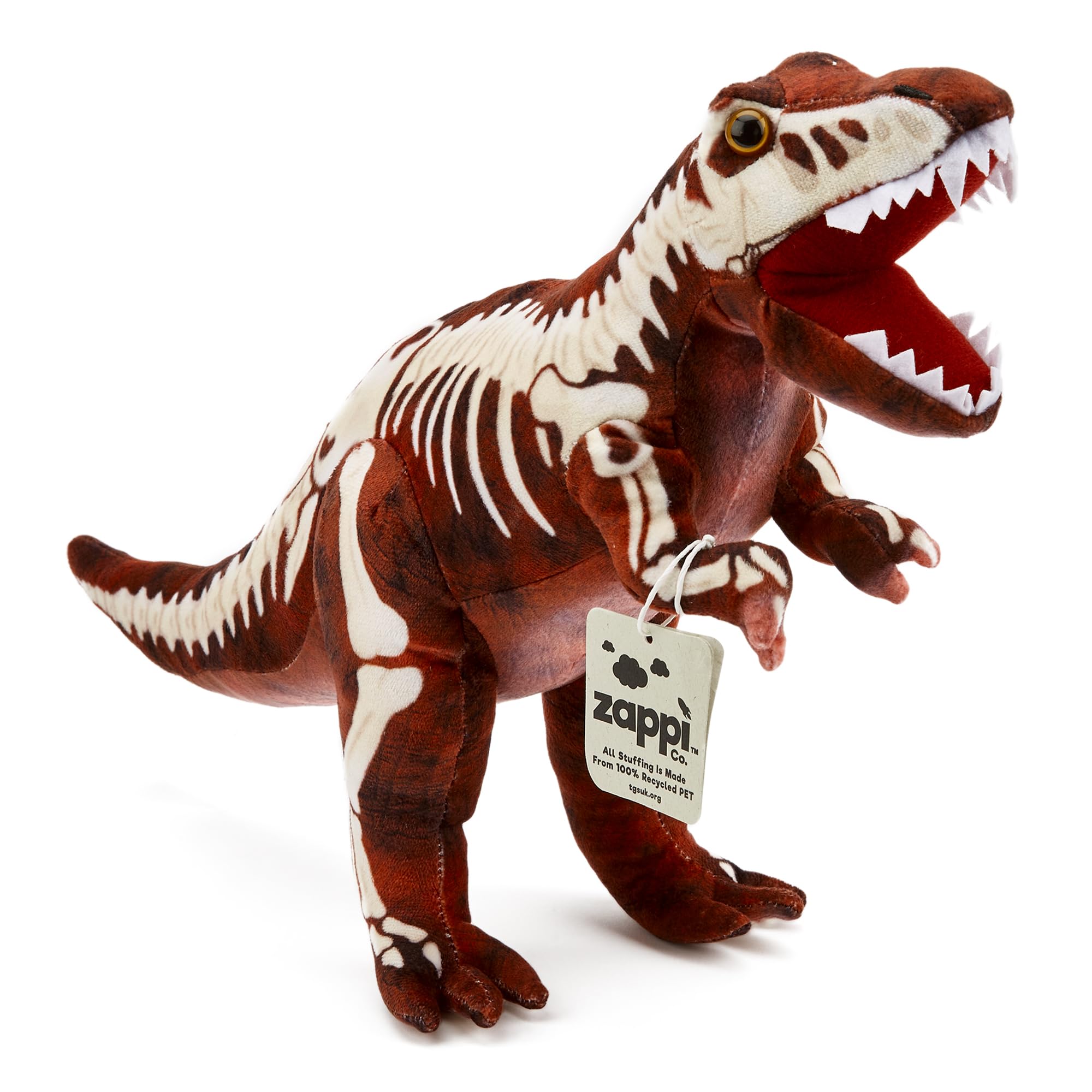 Zappi Co - Children's Realistic Soft Cuddly Plush Toy Animal - Perfect Playtime Companions for Children with Lifelike Detail featured Tiktok (33cm Length) (T-rex Dinosaur) — image 1