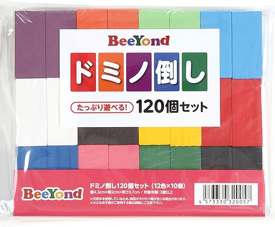 Amazon Beeyond 木製 ドミノ 倒し カラフル 知育 43 7mm 12色 10個 1個セット Byd Dcw1 ドミノ おもちゃ