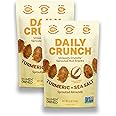 Daily Crunch Sprouted Almonds, 5 Ounce Resealable Bags (Golden Goodness, 2 Pack) - Savory Spices, Sea Salt and Turmeric, Spro