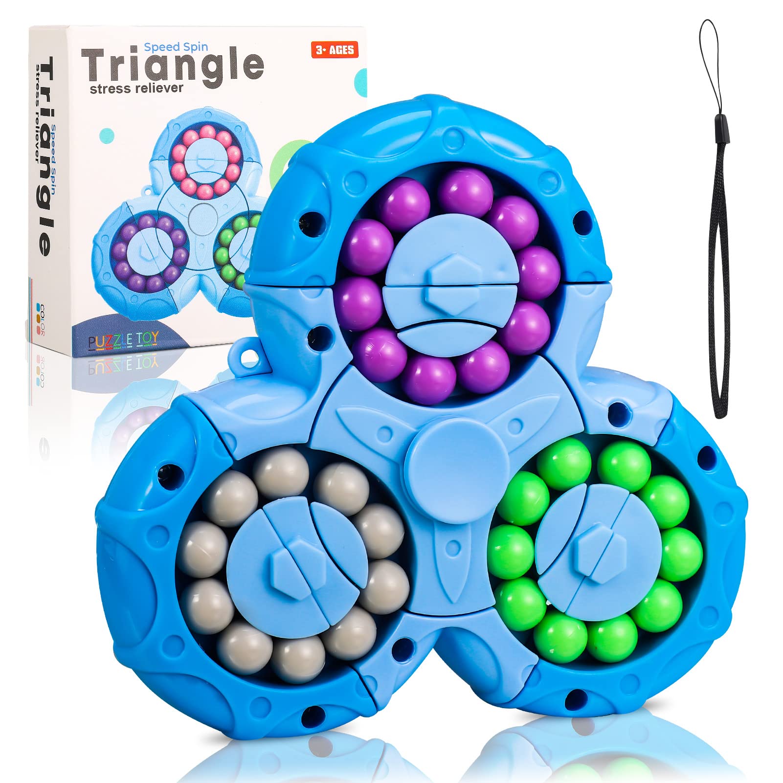 Photo 1 of FRIUSATE Magical Bean Puzzle Toy, Rotating Magical Bean Fidget Spinner Toys for Kids, Stress Relief Anxiety Relief Puzzles for Teens Adults, Learning&Education Toys and Gifts