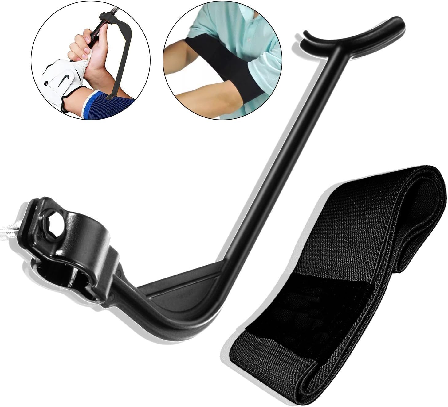 ETROL Golf Swing Training Aid Practicing Guide - Golf Swing Arm Band Training Aid - Gold Training Set
