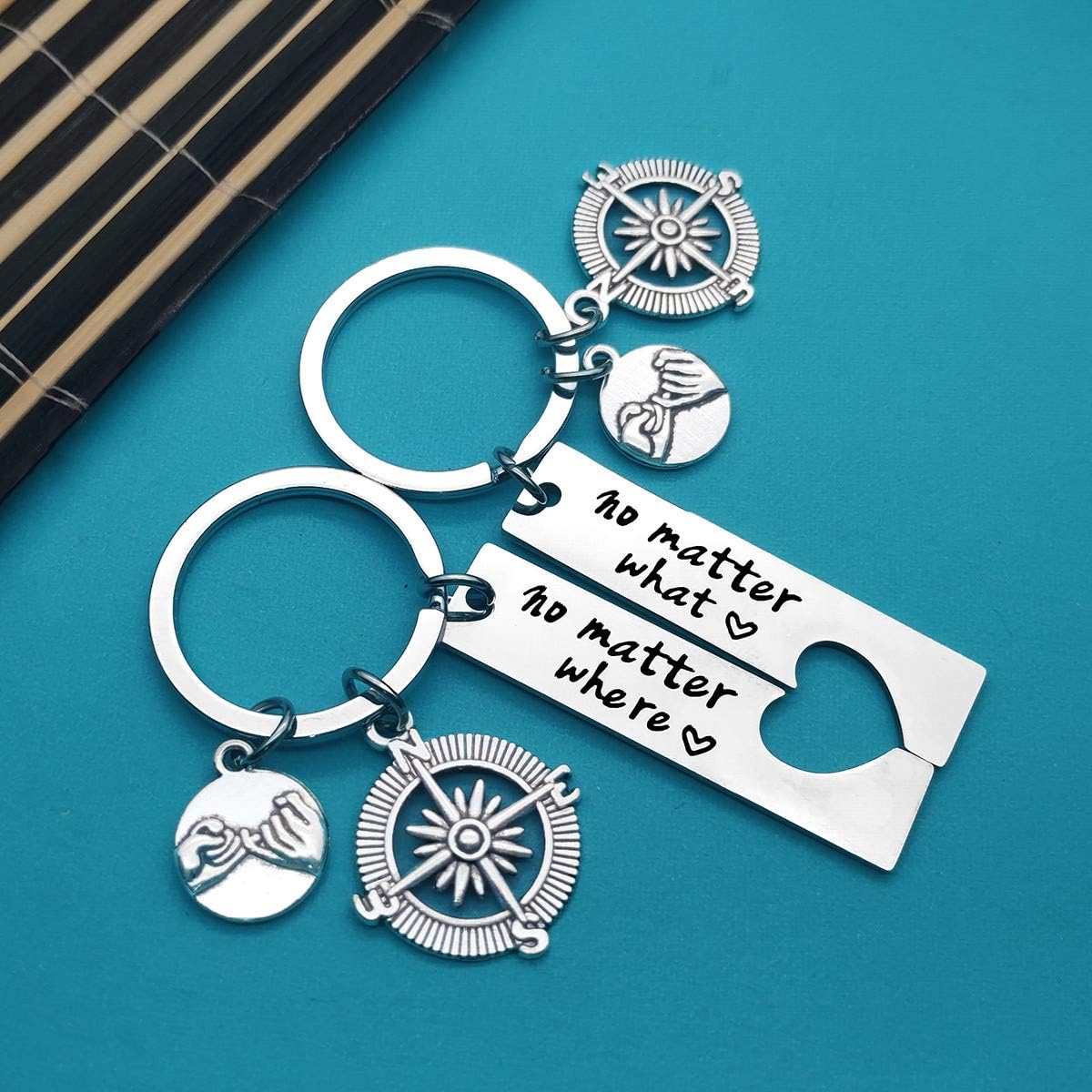 Huwujiu Best Friend Gift Keyring Friendship Keyring No Matter What No Matter Where Keyring Set Long Distance Friendship Gift Christmas Birthday Gift for Friends - Image 5