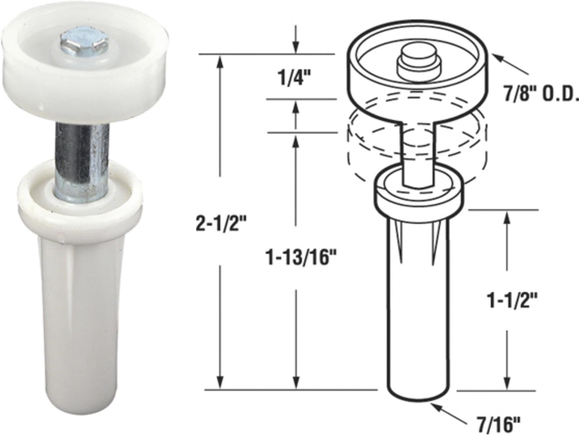 PRIME LINE PRODUCTS - 2-Pack Wardrobe Door Guide Pivot