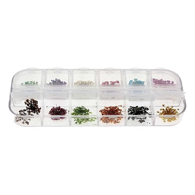 60 Pcs 3d Tips Fleur Séchée Carrousel Acrylique Gel Dessin