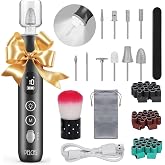 PELCAS Electric Nail Grinder, 10 Speeds Cordless Nail Drill with LED Light | Portable Manicure and Pedicure Kit, Nail File with LCD Screen for Human, Pet, Thick Toenails, Natural &amp; Acrylic Nails Grey