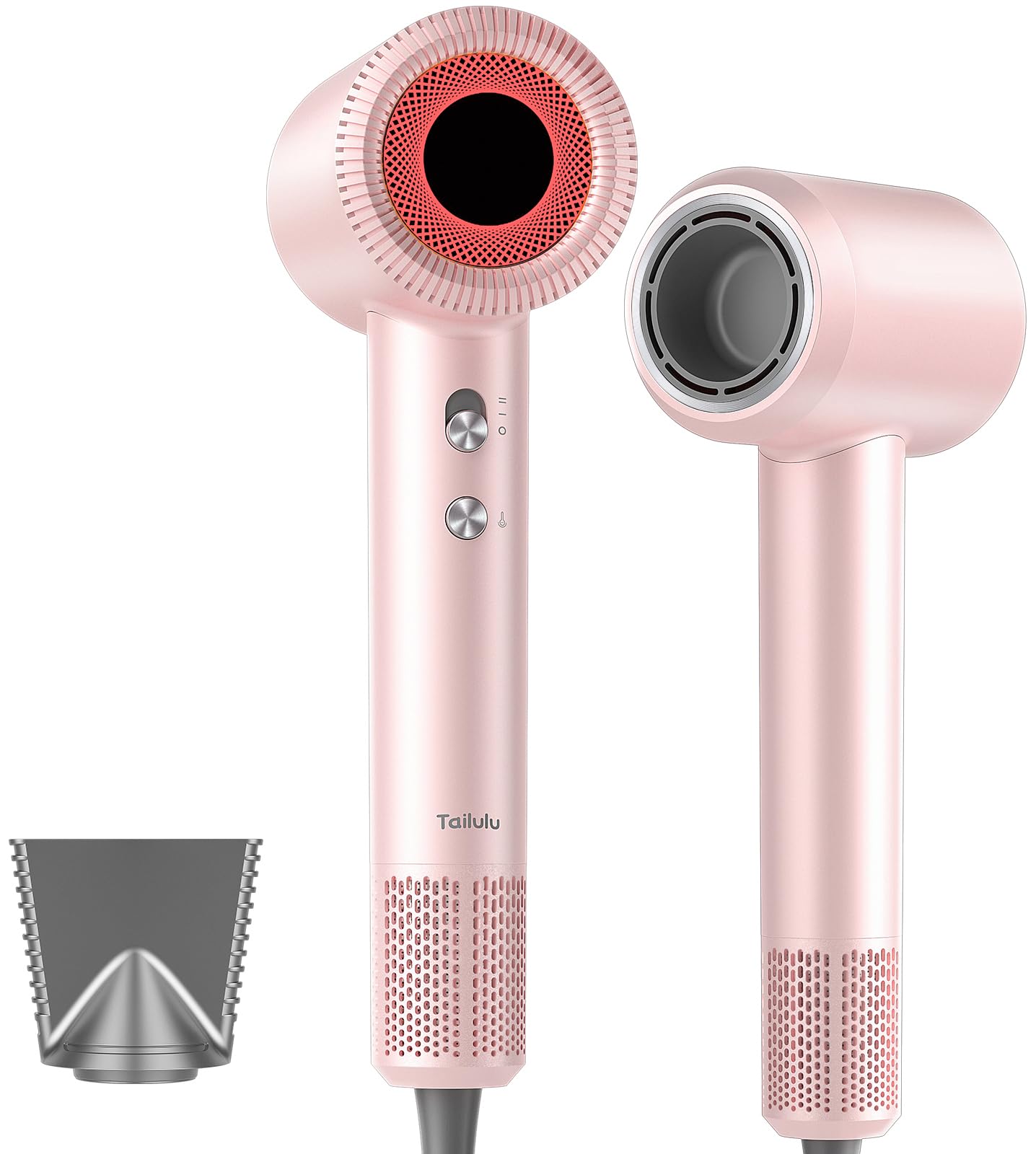 Photo 1 of Hair Dryer, High-Speed Ionic Low Noise Blow Dryer with 160000 RPM Motor for Fast Drying, Thermo-Control Portable Hair Blow Dryer with Magnetic Nozzle for Home Travel Salon (Pink)
