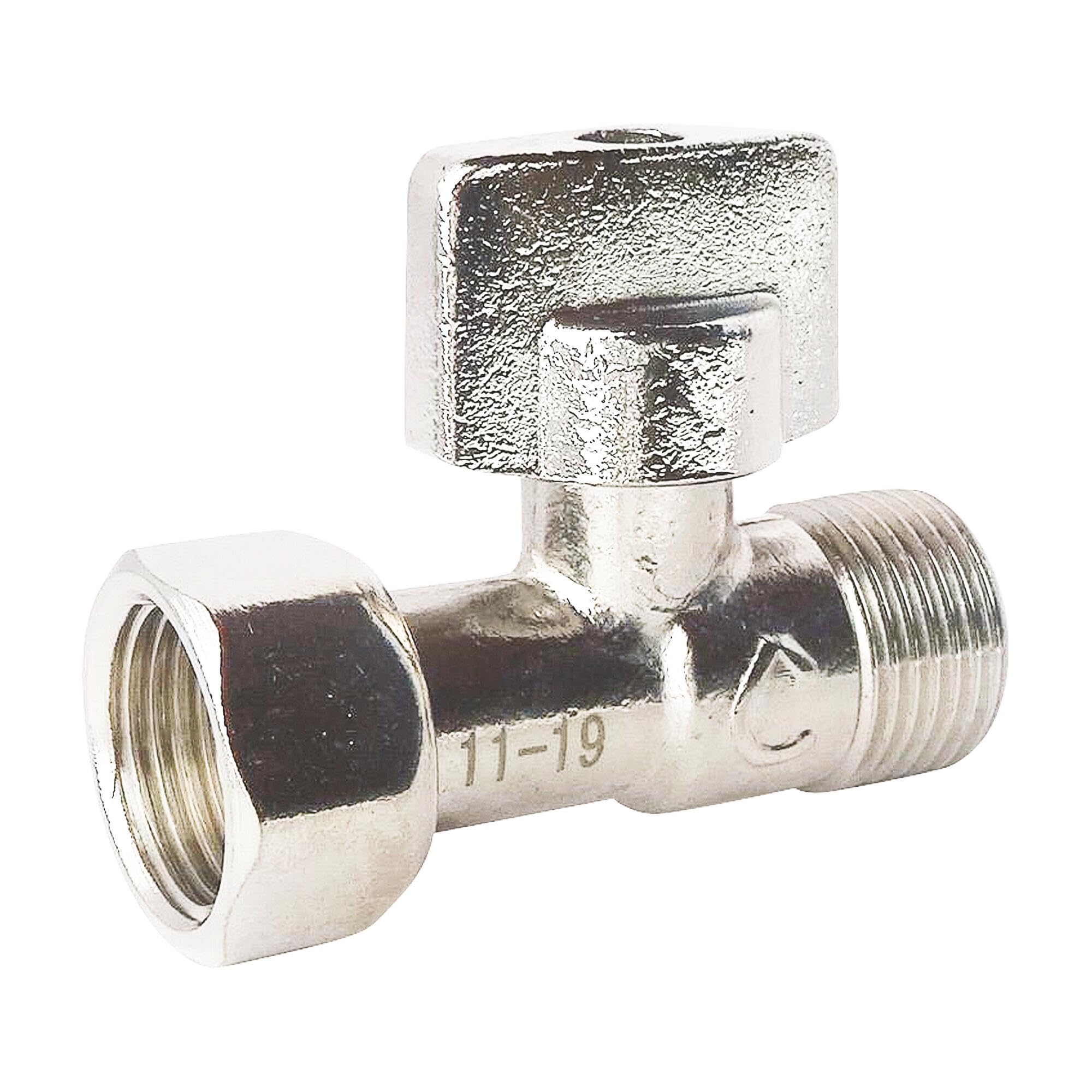 Somatherm 178-12 Flush Valve Straight 1/4 Turn Sphere M12/17-Nickel-Plated Brass, Grey