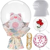 16 Pcs Valentines Day Bobo Balloons Bulk 26" and 30" Clear Wide Mouth Bubble Bobo Balloons for Stuffing Giant Large Transparent with Rubber Band for Christmas Birthday Party Decor(26")