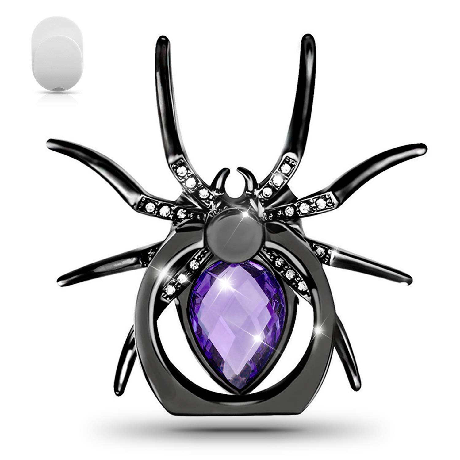 Photo 1 of Allengel Spider Phone Ring Holder Stand, Animal Phone Ring Finger Grip Rhinestone Phone Kickstand for All Smartphone (Purple)