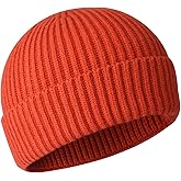 choshion 50% Wool Warm Cuffed Swag Knit Short Fisherman Beanie for Men Women Winter Hats Trawler Skull Cap