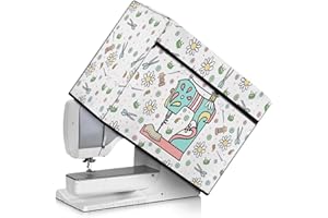 Fuojuvelie Sewing Theme Sewing Machine Cover Fabric Serger Cover Trimming Machine Dust Cover Quilting Machine Cover Fit Most Standard Sewing Machines Gift For Sewing Lovers