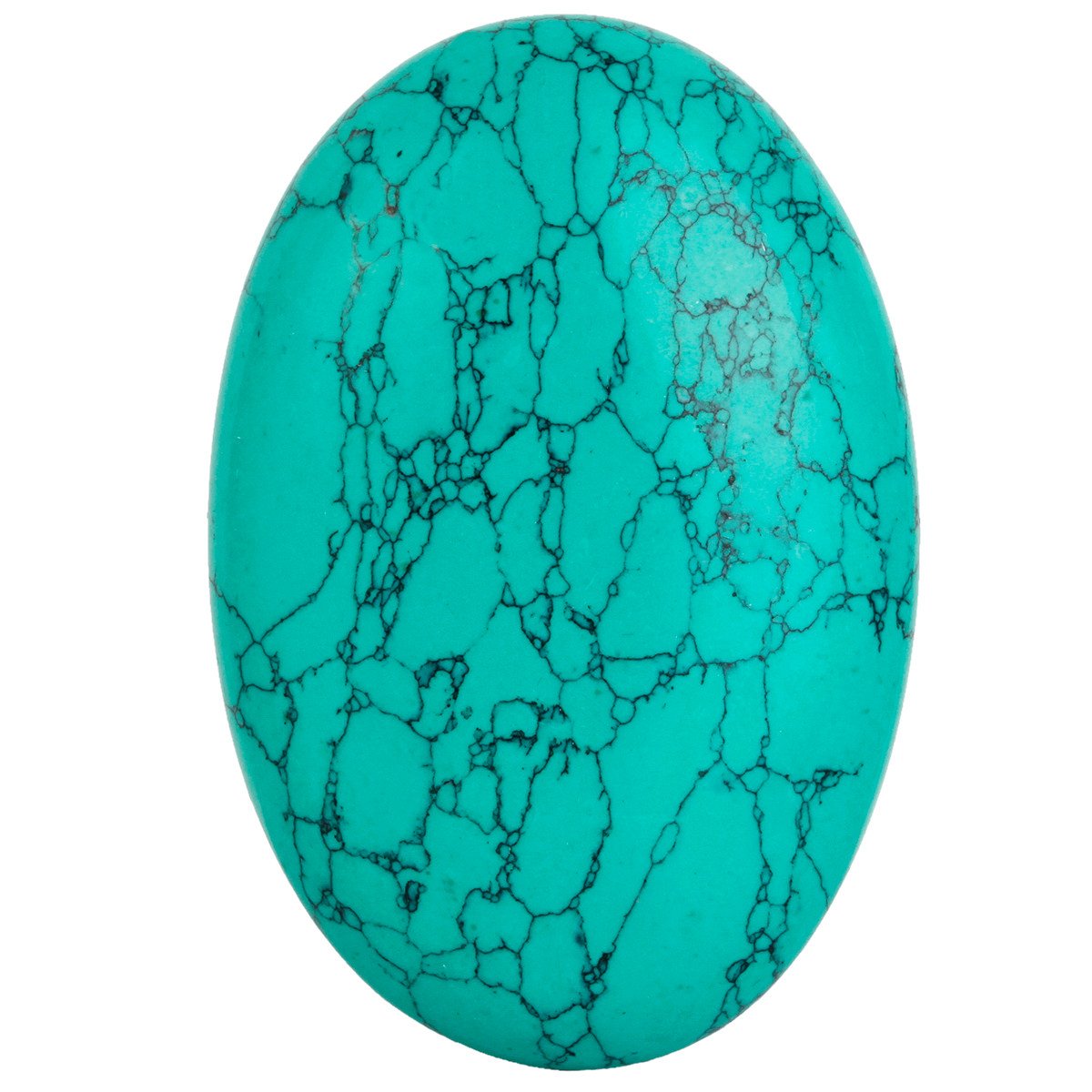 Nupuyai Howlite Turquoise Palm Worry Stone for Therapy, Oval Pocket Massage Stone Healing Crystal for Meditation 6cm