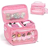 Anycosy Carrying Case for Toniebox Starter Storage Bag for Tonies Figures Characters Headphones and Charging Station Portable Storage Bag with Shoulder Strap and Handle Bar,Pink
