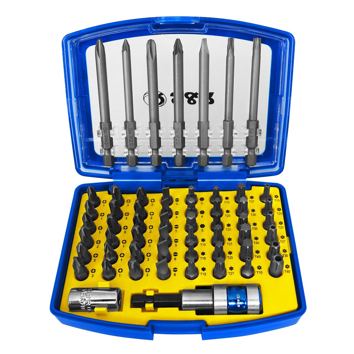 S&R Magnetic Screwdriver Bit Set 57 pcs, Professional, Bit Set in Plastic Box