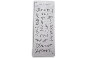 STICKABILITIES Handwritten Calendar Month Stickers - Black Script Stickers for Scrapbooking, Planner Organization, More - 12 Pieces