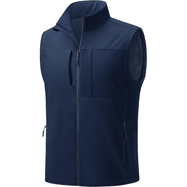 QUNPIU Men's Lightweight Softshell Vest Reversible Fleece Lined
