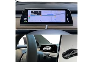 AUXOAUDIOTEK Tesla Head Up Display for Model Y/3 Tesla CarPlay Android Auto HUD with Power Speed Display,9.66 inch IPS Touch 