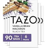 TAZO Vanilla Bean Macaron Dessert Delight Black Tea Bags, 90 Count | Flavored 90 Count (15 Ct. 6-Pack) Sugar Free, Zero Calories, Caffeinated Gourmet Hot Tea Individually Wrapped Tea Bags