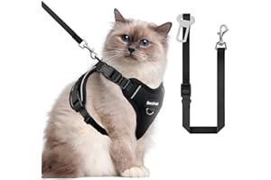 Cat Harness and Leash for Walking, The Upgrade Can be Adjusted in Four Directions and Breathable Cat Harness for Anti Escape 