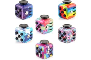 JEVUOYEE 6 Pack Fidget Cube & Infinity Cube Toys for Adults & Kids, Multi-Sided Sensory Anxiety Relief Toys for ADD, ADHD, OCD, Autism - Cool Handheld Fidget Gadgets for Stress and Focus (Mix)