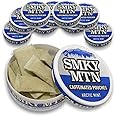 Smokey Mountain Caffeinated Pouches - Arctic Mint - Tobacco Free and Nicotine Free - 10 Can Box - 15 Pouches Per Can