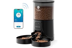 PETULTRA Cat Feeder Automatic for 2 Cats: Automatic Cat Feeder WiFi 2.4G- Time Dual Cat Feeder 1-10 Meals| Smart App Control Auto Pet Feeder for Cats and Small Dog Indoor- Dual Power& Detachable Clean