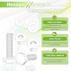 Pzsmocn 300 Pieces/100 Sets M3*10 mm Plastic White