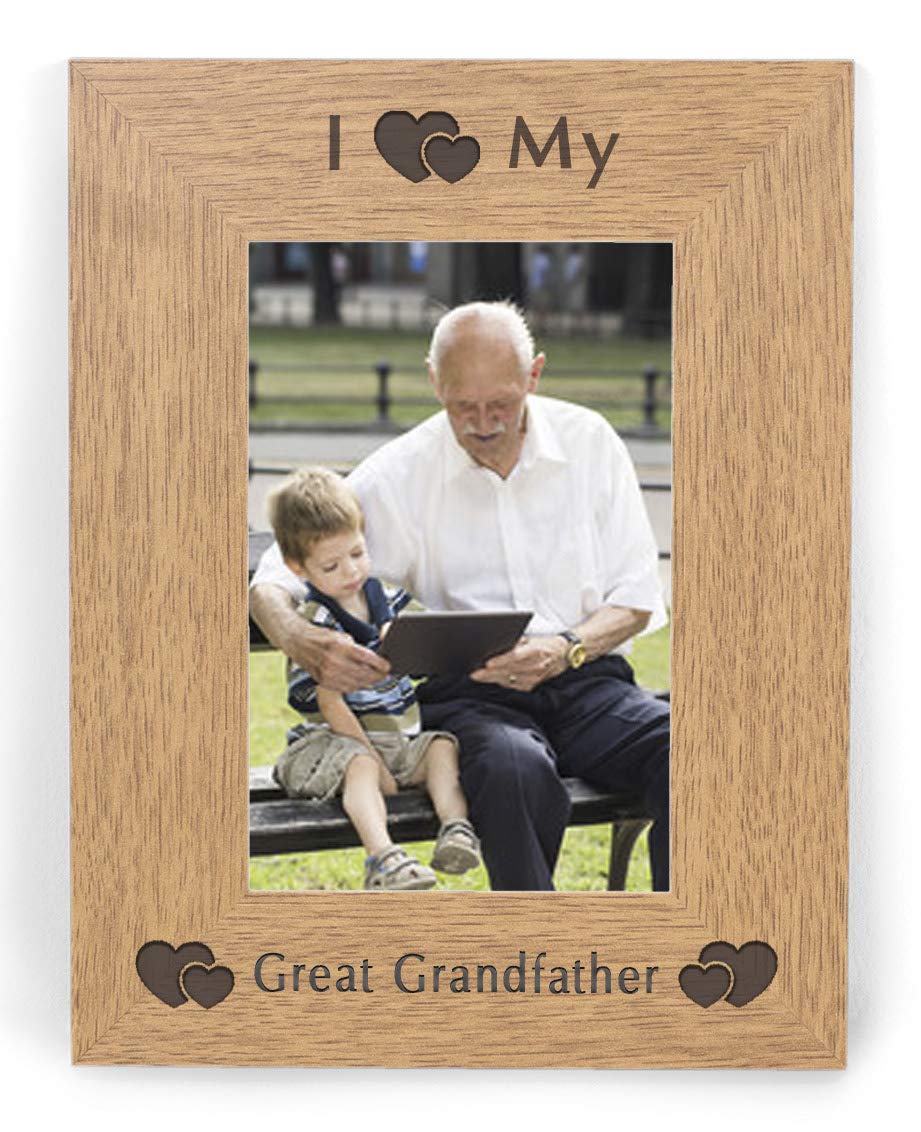 I Heart My Great Grandfather Love 6x4 Photo Frame Gifts From Grandchildren Grandkids Novelty Idea