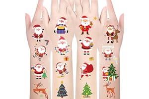 CHAWONER Christmas Temporary Tattoos Stocking Stuffers for Kids Boys Girls- 240Pcs Sheets Bulk Christmas Decorations Fake Tattoo stickers, Kids Makeup Christmas Party Favors