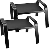 Deugold Outddor Patio Ottoman 2 Set All Weather Outdoor Foot Rest Patio Furniture Coffee Table for Garden Backyard Porch Black