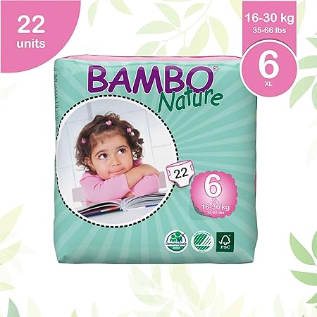 Bambo Nature Premium Baby Diapers - Extra Large Size, 22 Count, for Kids Upto 3 Years - Super Absorbent and Eco-Friendly