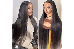 DULOVE Lace Front Wigs Human Hair, 13x4 Straight Human Hair, 200 Density Glueless Wigs for Balck Women, Pre Plucked with Baby Hair, Natural Color, 24 Inch