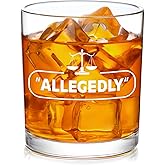 Futtumy 10 OZ Allegedly Whiskey Glass, Lawyer Gifts for Men Women Lawyer Future Lawyer Law Student Attorney Paralegal, Funny Lawyer Gifts for Christmas Birthday Graduation, Allegedly Rock Glass
