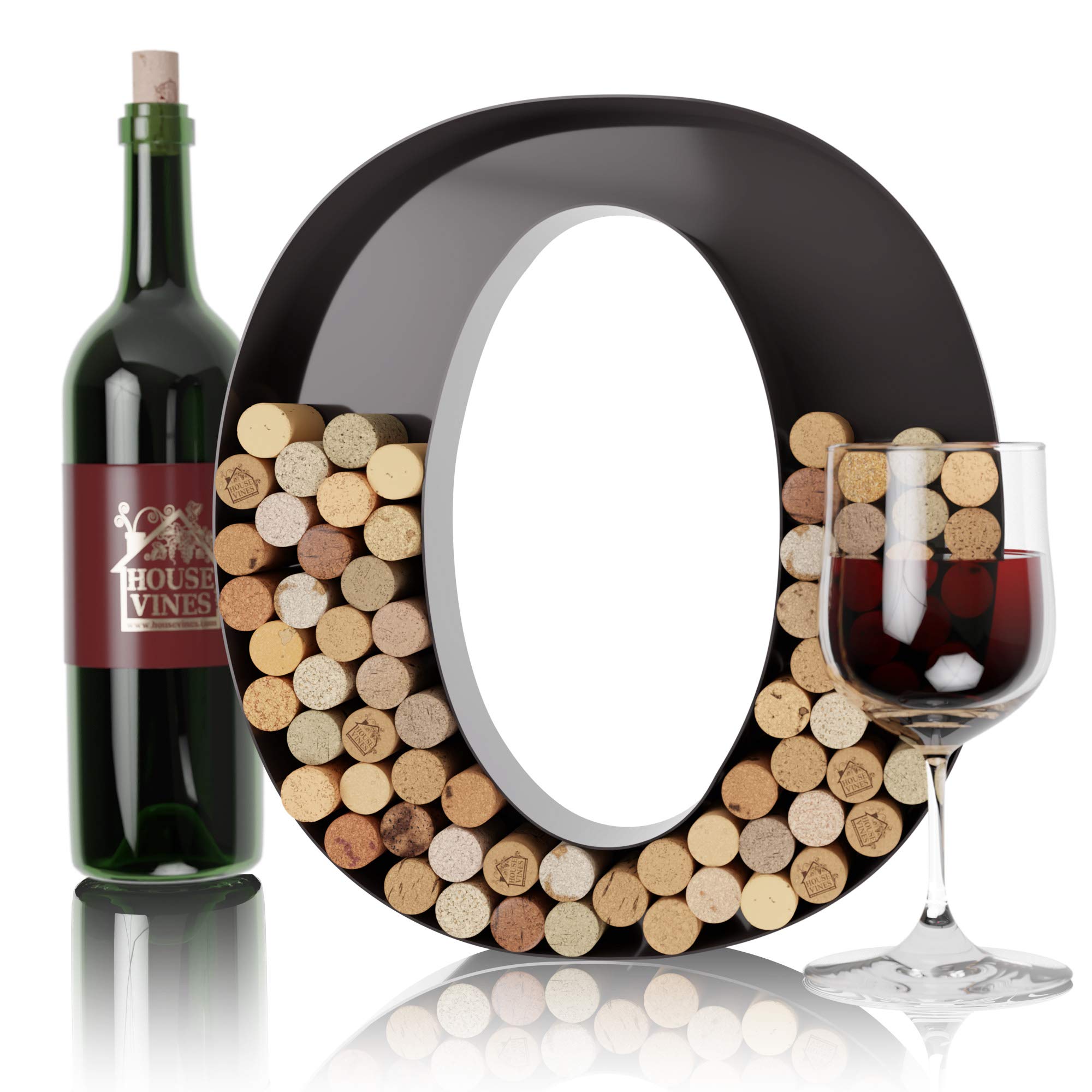 Wine Letter Cork Holder Art Wall Décor ~ Metal Letter Wine Cork Holder Monogram ~ Individual Wine Letter Cork Holders A Thru Z ~ Gifts for Wine Lovers ~ by HouseVines (O)