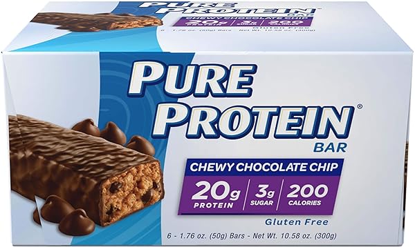 PURE PROTEIN HIGH PROTEIN BAR CHEWY CHOCOLATE CHIP – 6 CT