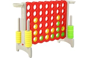 SDADI Giant 33 Inch 4-in-A-Row Hoop Connect Strategy Game and Basketball Indoor/Outdoor Family Fun Board for Toddlers, Kids, Adults, Gray and Red