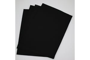 KCS 4/6 pc of 12" x 18" 30cmx45cm 16CT Counted Cotton Aida Cloth Cross Stitch Fabric (Black, 4 pc)