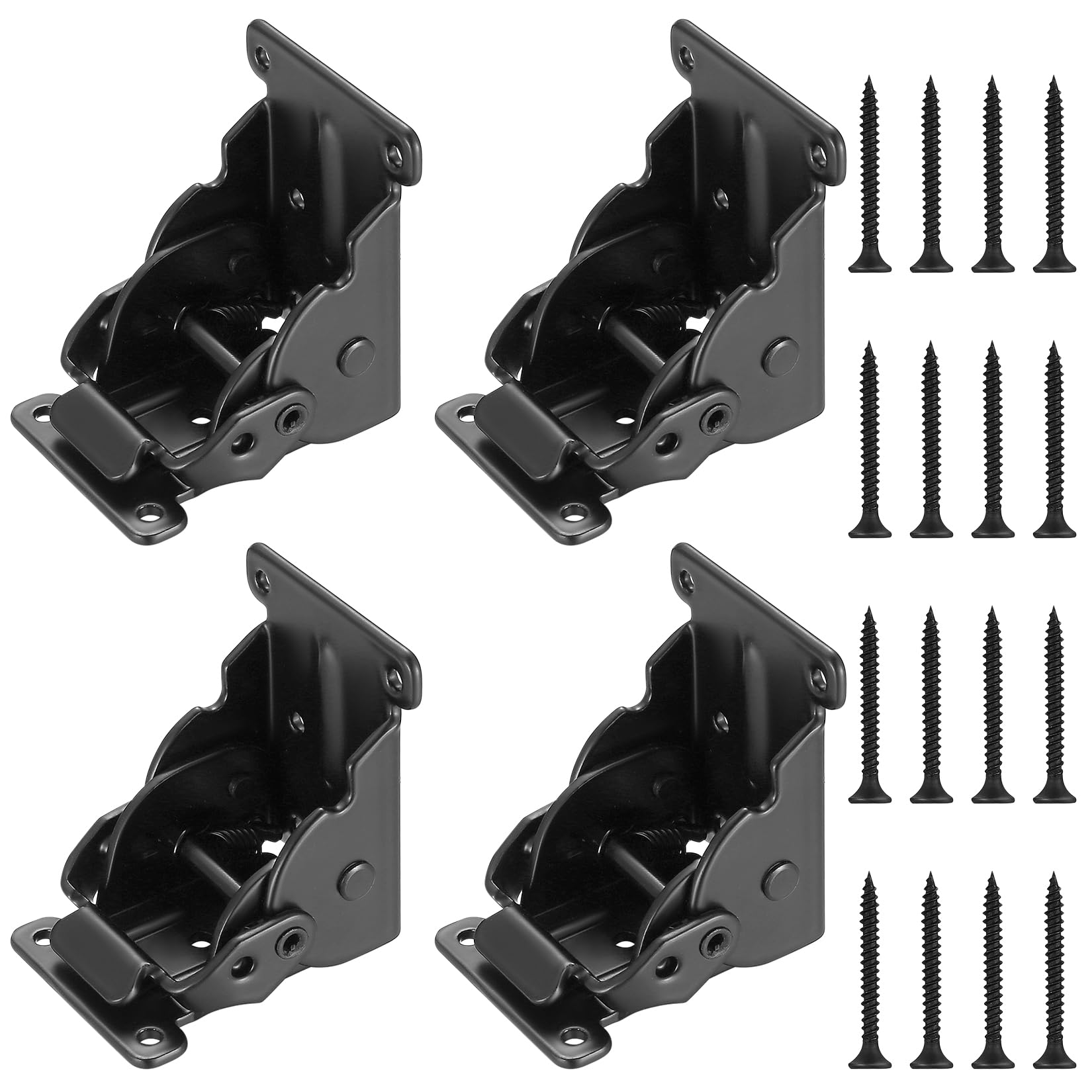 Folding Brackets, 4 Pcs Folding Table Legs, 90 Degree Foldable Furniture Leg Hinges, Self-Locking Extension Support for Table Bed Leg, Foldable Hinge Hardware Support Brackets for Work Bench