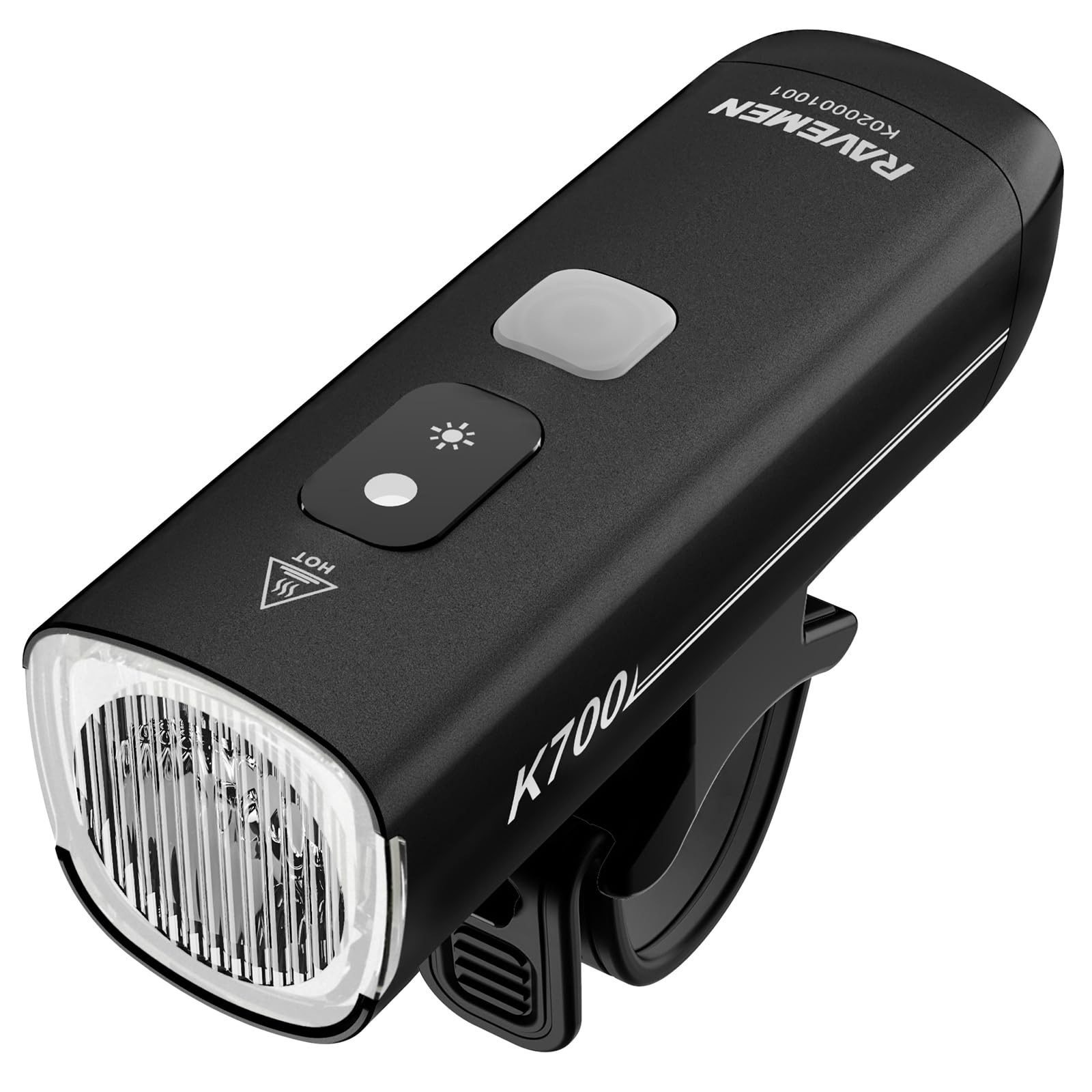 Photo 1 of RAVEMEN K700 LED Bike Light Under Mounted Bicycle Light with Auto Off 4+1 Smart Daytime Riding Mode, IPX7 Rechargeable Bike Headlight for Day Night Riding Urban Cyclists