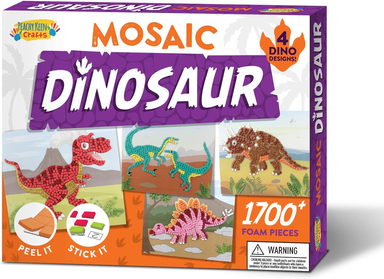 Dinosaur Sticker Mosaic Kit Makes 4 Mosaic Arts and