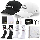 Fingertip WD 12 Pack Wedding and Engagement Gift for Couples, Bride and Groom Baseball Caps Magnetic Couple Socks for Bridal Wedding Honeymoon Trip Travel Men Women Gift