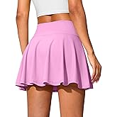SANTINY 14" Tennis Skirt Golf Skorts with Pockets Tummy Control Shorts Pleated Skirts for Women Athletic Dressy Casual