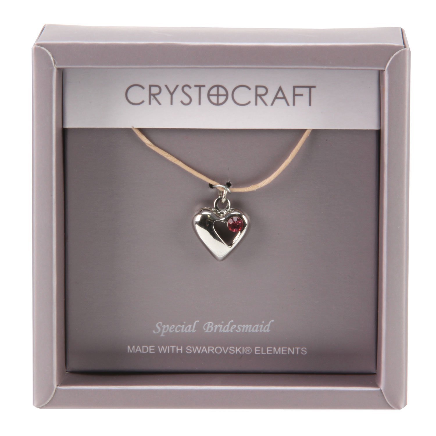 Crystocraft Keepsake Gift Ornament Necklace with Heart Charm Our Special Bridesmaid