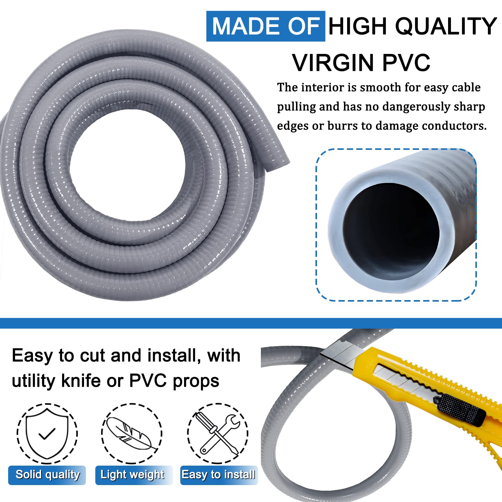 Mua 3/4 inch 25 Foot Electrical Conduit Kit,Flexible Non Metallic ...